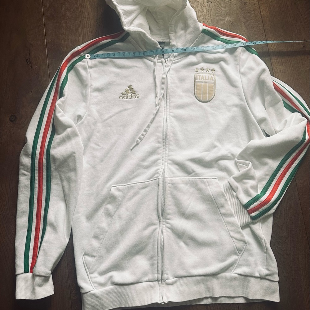Adidas Italy Men’s full -zip White hoodie - Picture 5 of 15